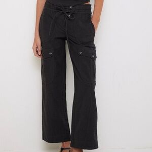 NWT FREE PEOPLE We The Free Park Ave Cargo Style Pants Black L